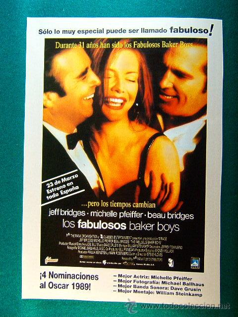Kino: LOS FABULOSOS BAKER BOYS-JEFF BRIDGES-MICHELLE PFEIFFER-BEAU BRIDGES-THE FABULOUS-STEVE KLOVES-GUIA.