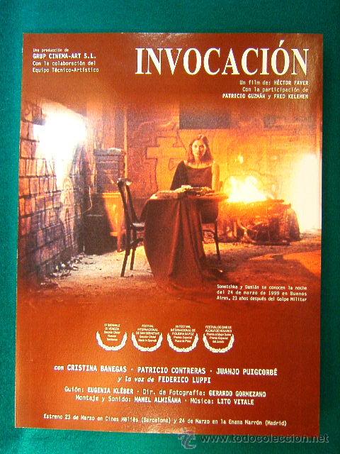 Kino: INVOCACION-CRISTINA BANEGAS-JUANJO PUIGCORBE-FEDERICO LUPPI-HECTOR FAVER-4 PREMIOS-RARISIMA-GUIA ...