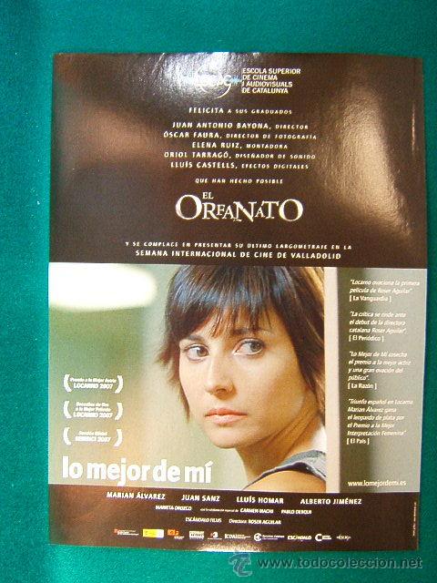 Kino: EL ORFANATO-MARIAN ALVAREZ-JUAN SANZ-LLUIS HOMAR-ROSER AGUILAR-2 PREMIOS LOCARNO-SEMINCI-GUIA..