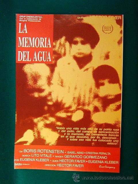 Kino: LA MEMORIA DEL AGUA-HECTOR FAVER-BORIS ROTENSTEIN-ISABEL ABAD-CANNES 92-RARISIMA-GUIA ...
