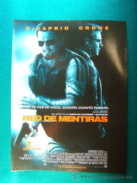Cine: RED DE MENTIRAS-RIDLEY SCOTT-LEONARDO DICAPRIO-RUSSELL CROWE-BODY OF LIES-NO TE FIES DE NADIE-GUIA..