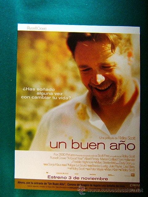 Cine: UN BUEN A&Ntilde;O-RIDLEY SCOTT-RUSSELL CROWE-ALBERT FINNEY-A GOOD YEAR-HAS SO&Ntilde;ADO EN CAMBIAR VIDA-GUIA...