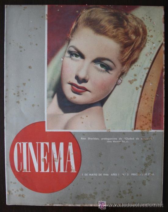 REVISTA CINEMA - AÑO I Nº 3 - MAYO 1946 - PORTADA ANN SHERIDAN (Cine - Revistas - Cinema)
