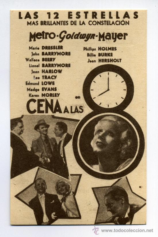 Kino: CENA A LAS 8, con Jean Harlow.