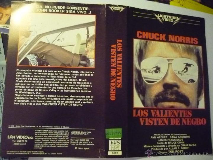 Kino: caratula video vhs los valientes visten de negro .- chuck norris