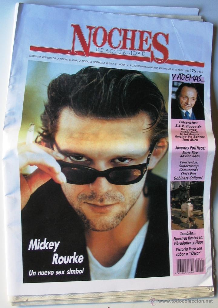 Kino: Revista noches de actualidad - portada Mickey Rourke - 1988
