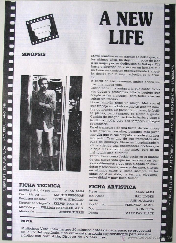 Kino: Una nueva vida / A new life - Folleto cines verdi -  Alan Alda, Ann-Margret
