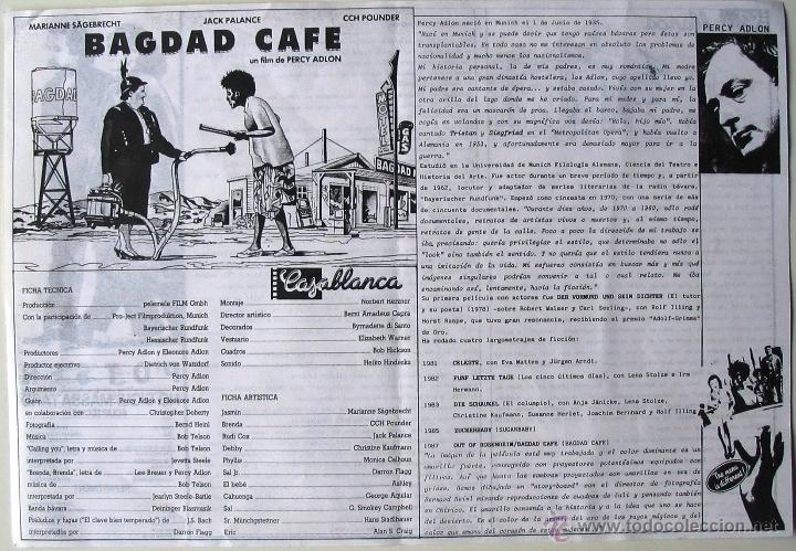Kino: Bagdad Cafe - Folleto cines Casablanca - Percy Adlon - Marianne S&auml;gebrecht