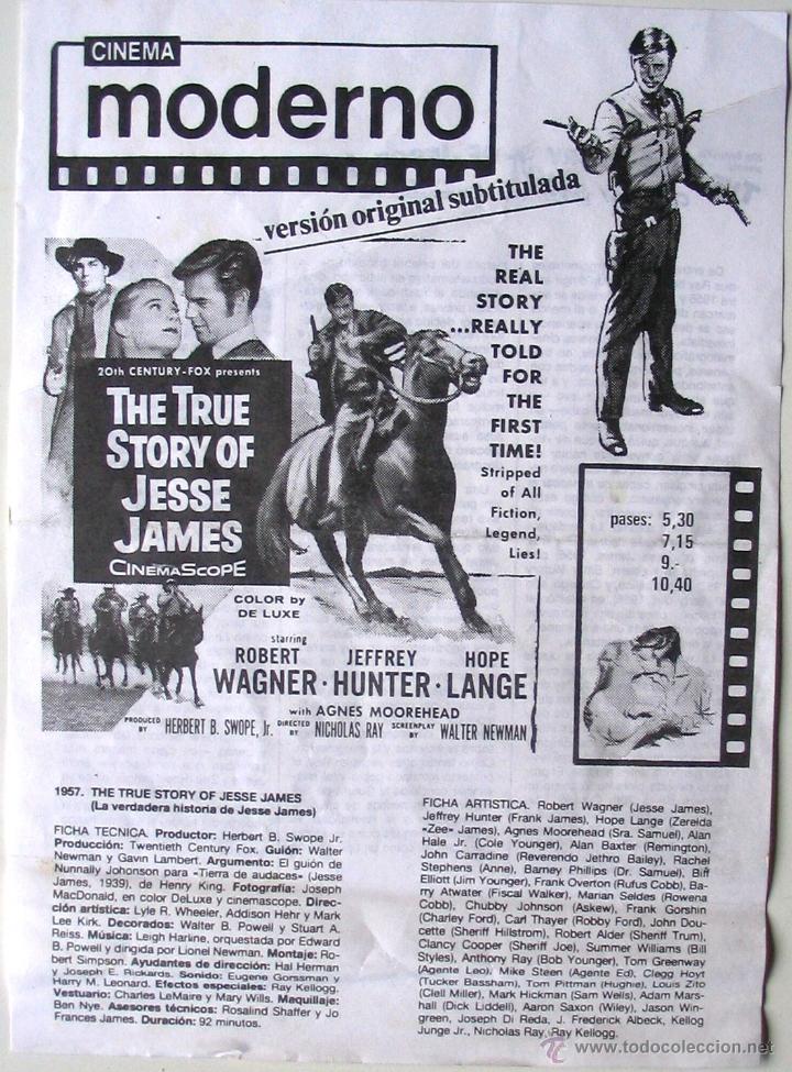 Kino: The True Story of Jesse James - Folleto cine Moderno - Nicholas Ray