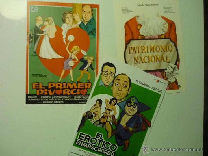Kino: LOTE REPRODUCCIONES CINE COMICO ESPA&Ntilde;OL EL EROTICO ENMASCARADO-EL PRIMER DIVORCIO- PATRIMONIO NACION