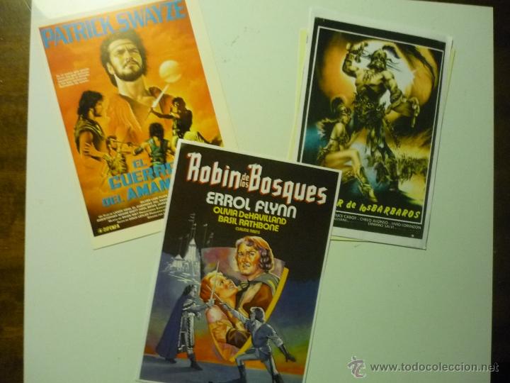 Kino: LOTE REPRODUCCIONES AVENTURAS-ROBIN DE LOS BOSQUES-EL TERROR DE LOS BARBAROS.-EL GUERRERO AMANECER