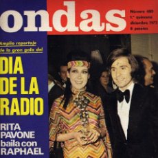 Cine: REVISTA ONDAS - Nº 480 - 1972 - PORTADA REBECA LOPEZ Y RAPHAEL
