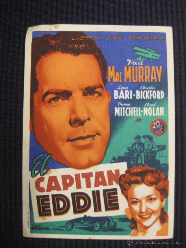 Cine: PROGRAMA DE CINE. CAPITAN EDDIE. FRED MAC MURRAY , BARI-BICKFORD, MITCHELL- NOLAN. - Foto 1