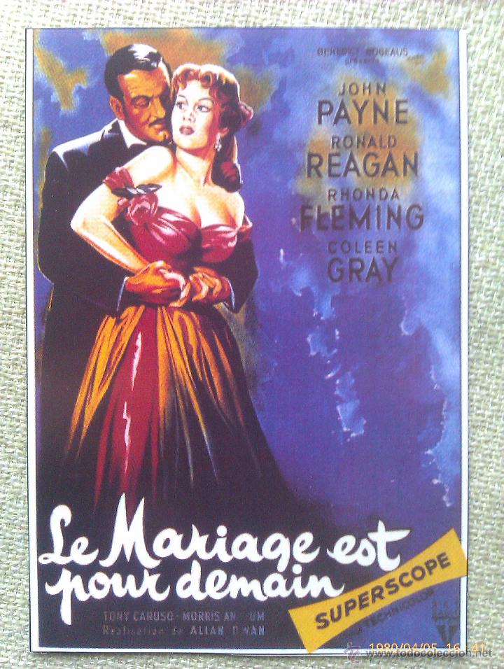 Kino: Folleto de Mano. Pel&iacute;cula El Jugador. Ronald Reagan. Rhonda Fleming. 1955