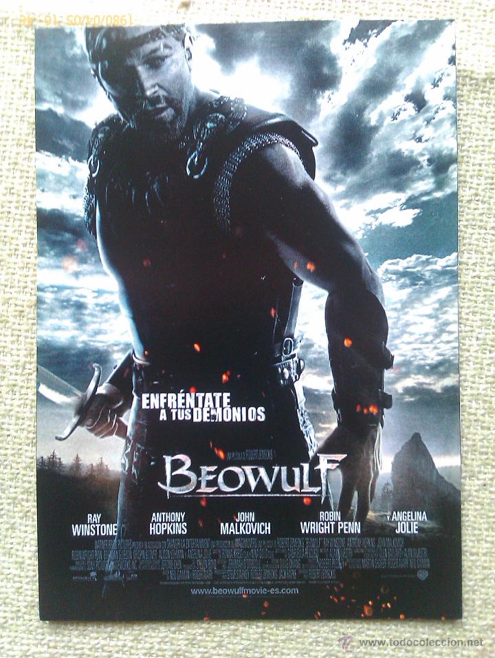 Kino: Folleto de Mano. Pel&iacute;cula Beowulf. Angelina Jolie. Anthony Hopkins. 2007