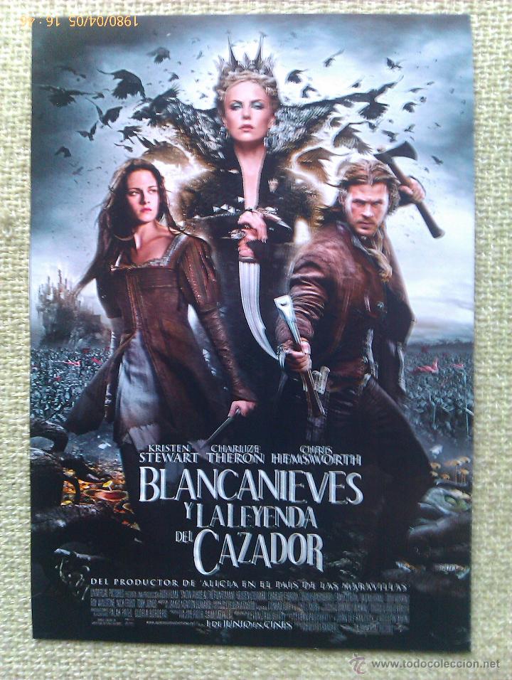 Cine: Folleto de Mano. Pel&iacute;cula Blancanieves y la leyenda del cazador. Charlize Theron. Kristen Stewart