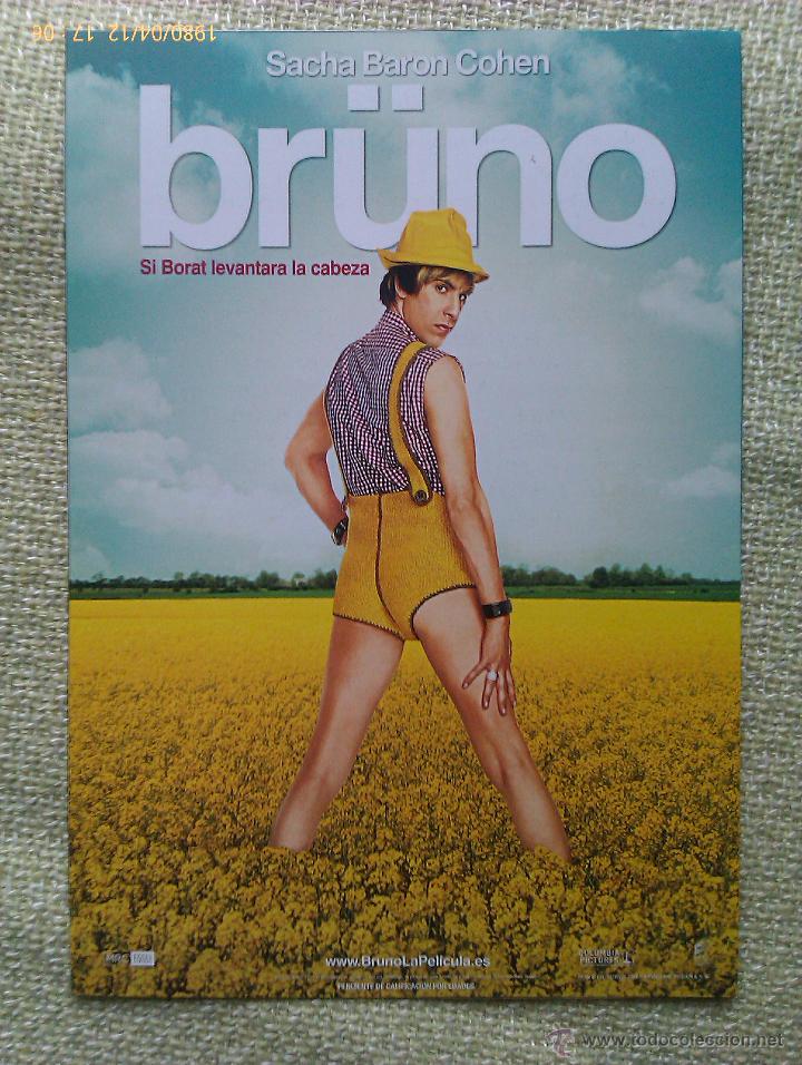 Kino: Folleto de Mano. Pel&iacute;cula Bruno. Sacha Baron. Estados Unidos. 2009