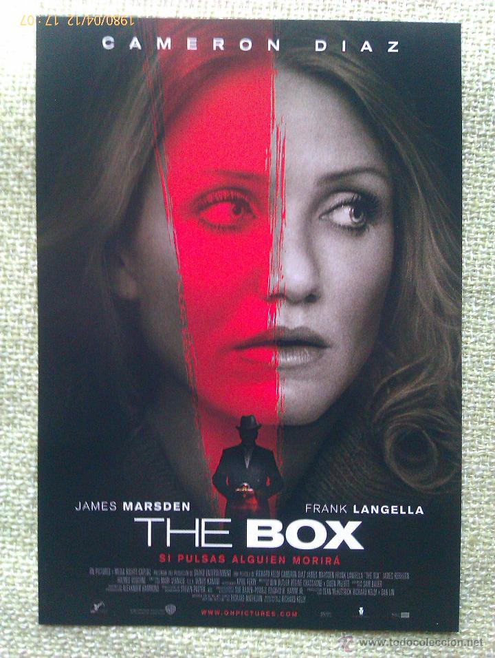 Kino: Folleto de Mano. Pel&iacute;cula The Box. Cameron D&iacute;az. James Marsden. Estados Unidos. 2009