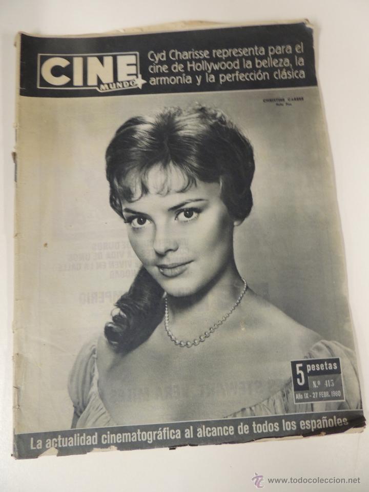 Cin&eacute;ma: revista cine mundo n&ordm; 415 - marzo 1960 - christine carere (portada) - joanna moore (contra)