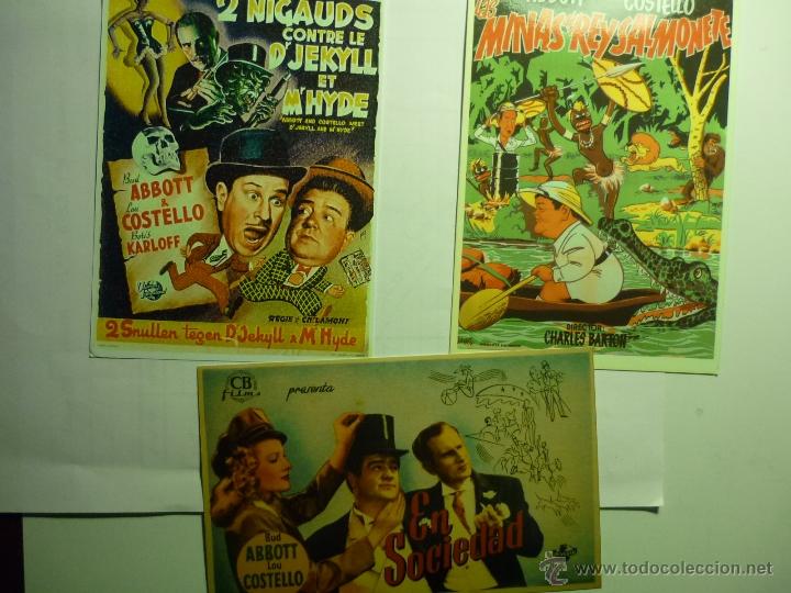 Kino: lote reproducciones abbot y costello papel-foto-