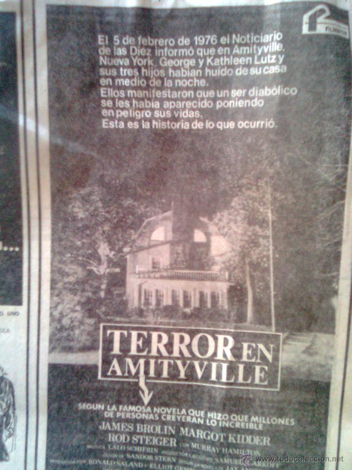 Kino: Recorte publicidad original Terror en Amityville - Tama&ntilde;o A5 - procede hoja del lunes 1980