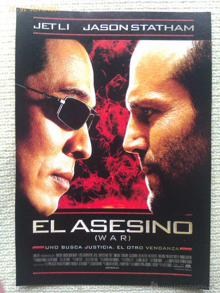Kino: Folleto de Mano. Pel&iacute;cula El asesino War. Jet Li. Jason Statham. Estados Unidos. 2007