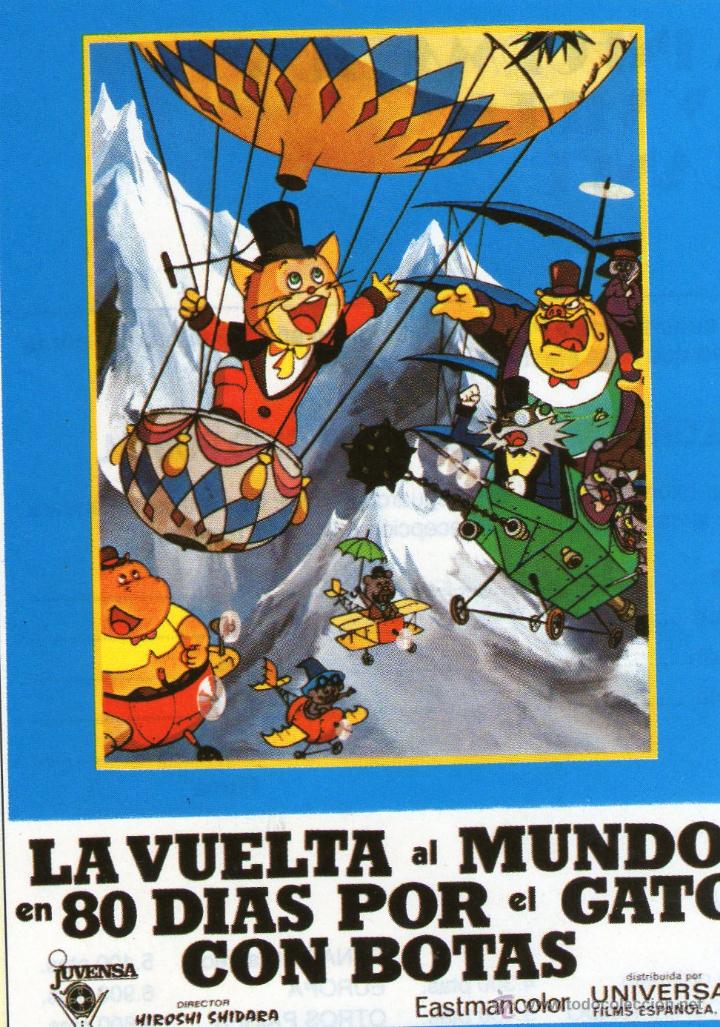 Cinema: la vuelta al mundo en 80 dias por el gato con botas toei animation