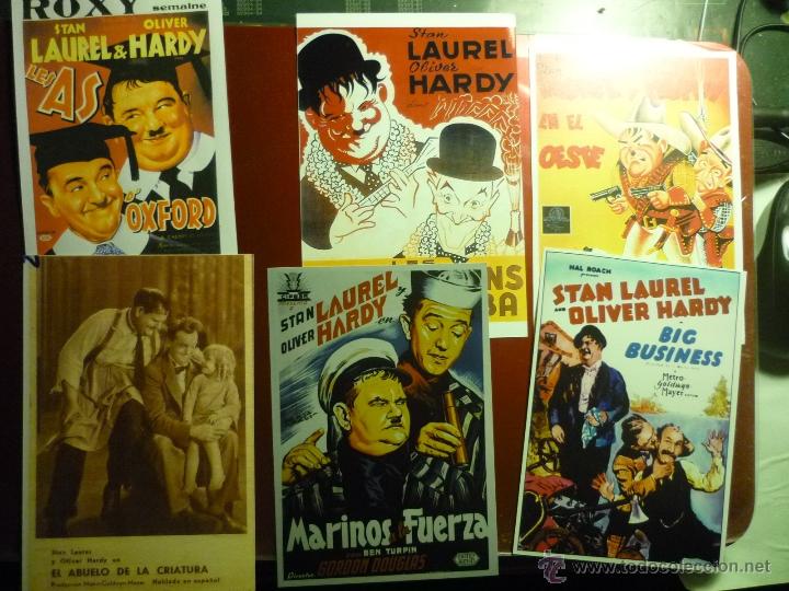 Kino: lote stan laurel y o.hardy .-en papel y foto.-