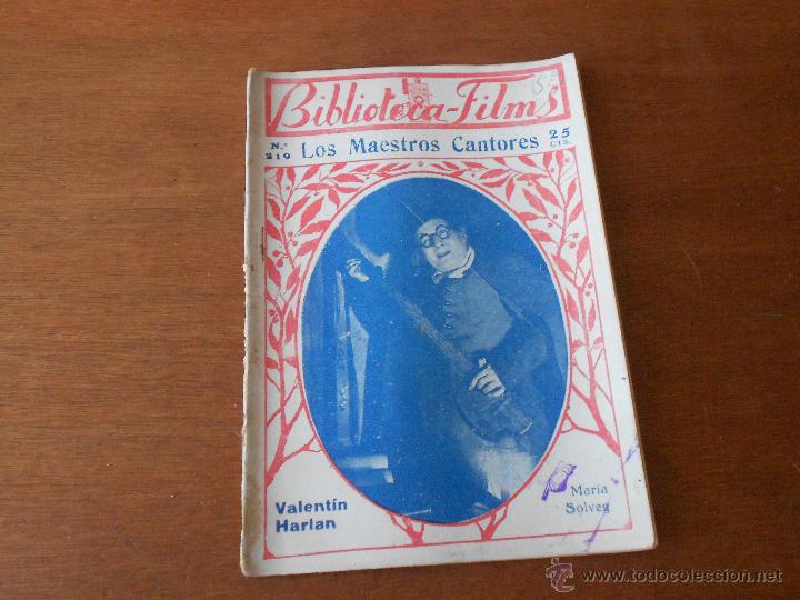Cinema: CINE. BIBLIOTECA-FILMS: LOS MAESTROS CANTORES, CON FOTOGRAF&Iacute;AS DEL FILM. ORIGINAL DE &Eacute;POCA