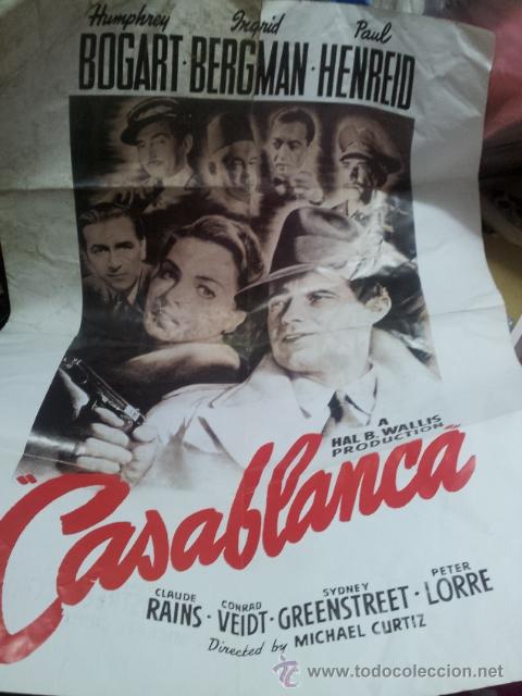 Kino: GRAN POSTER DE CASABLANCA APROX. 60X80 CMTS.