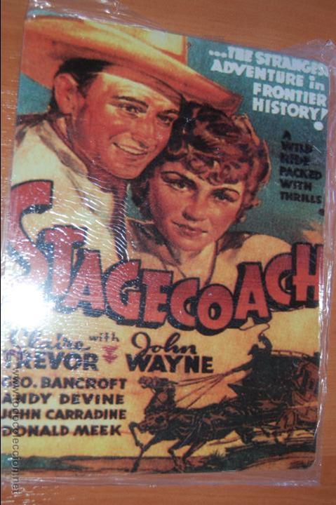 Kino: REPRODUCCION CHAPA CARTEL CINE ANTIGUO PELICULA LA DILIGENCIA.26 x 20 CM.NUEVA