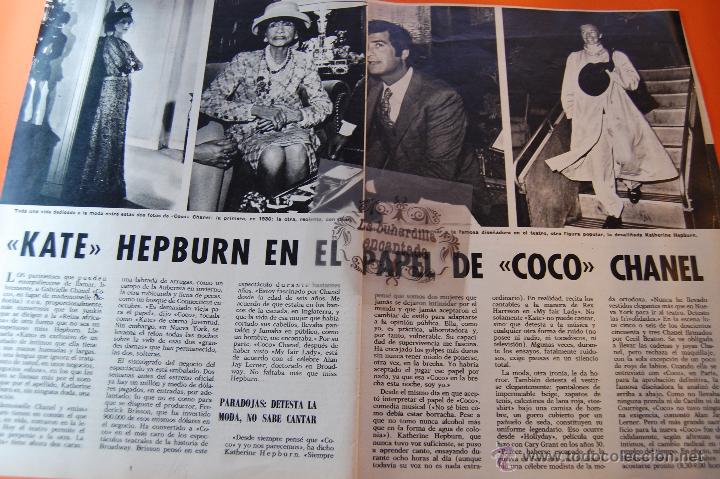 Cin&eacute;ma: ARTICULO REVISTA A&Ntilde;O 1969 - KATHERINE HEPBURN EN EL PAPEL DE COCO CHANEL SPENCER TRACY  - 6 PAG.