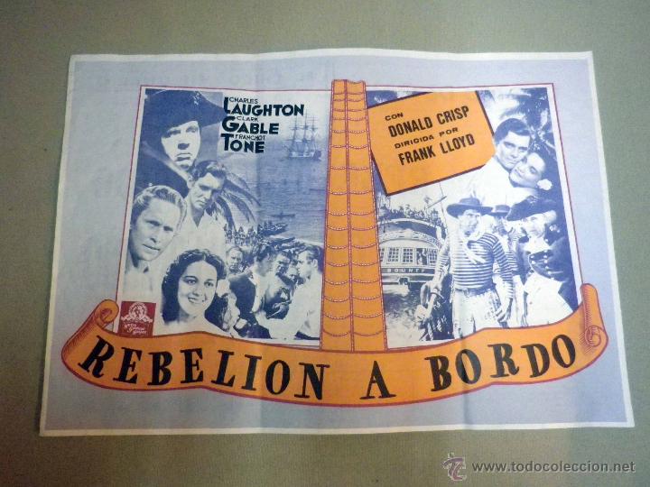 Cinema: PROGRAMA DE CINE, FOLLETO DE MANO, REBELION A BORDO, FASCIMIL