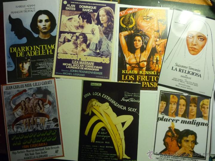 Kino: lote reproducciones papel y foto dif. peliculas eroticas