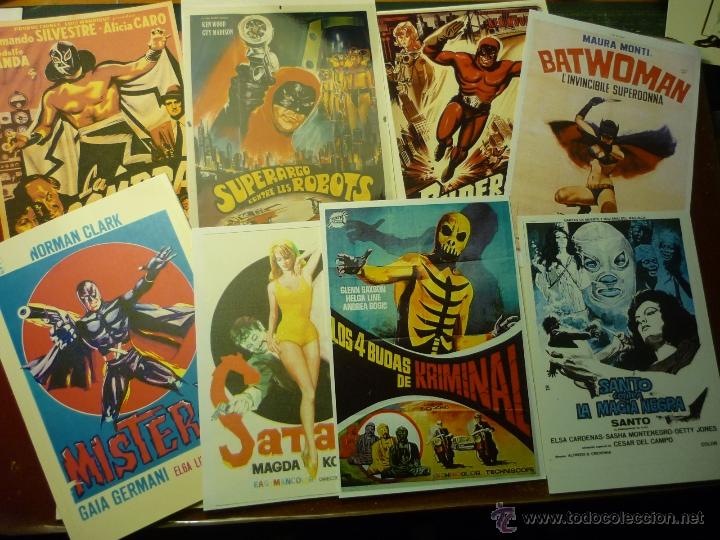 Kino: lote reproducc.papel y foto personajes enmascarados.-aventuras