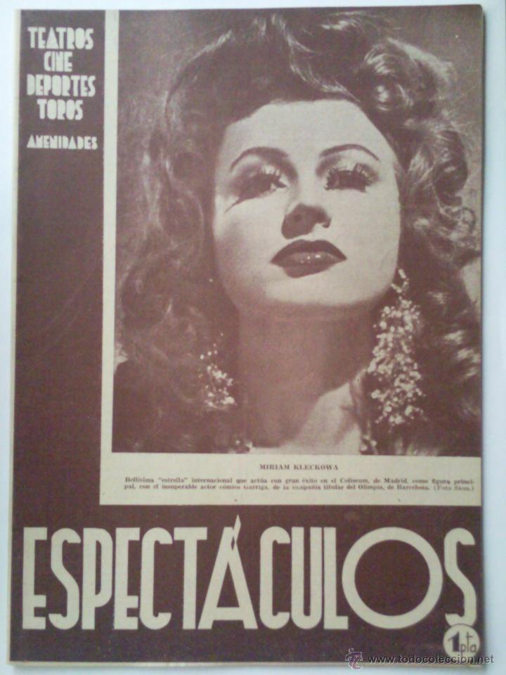 Cine: REVISTA GUIA GENERAL DE ESPECTACULOS, - MIRIAM KLECKOWA, N&ordm; 10, MARZO 1944