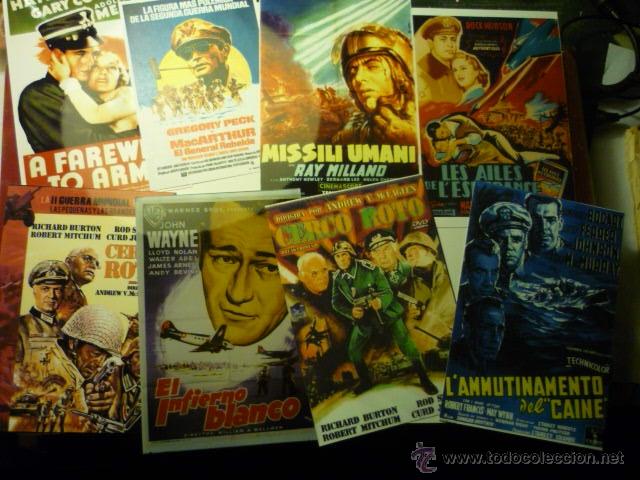 Kino: lote reproducciones papel y foto cine belico