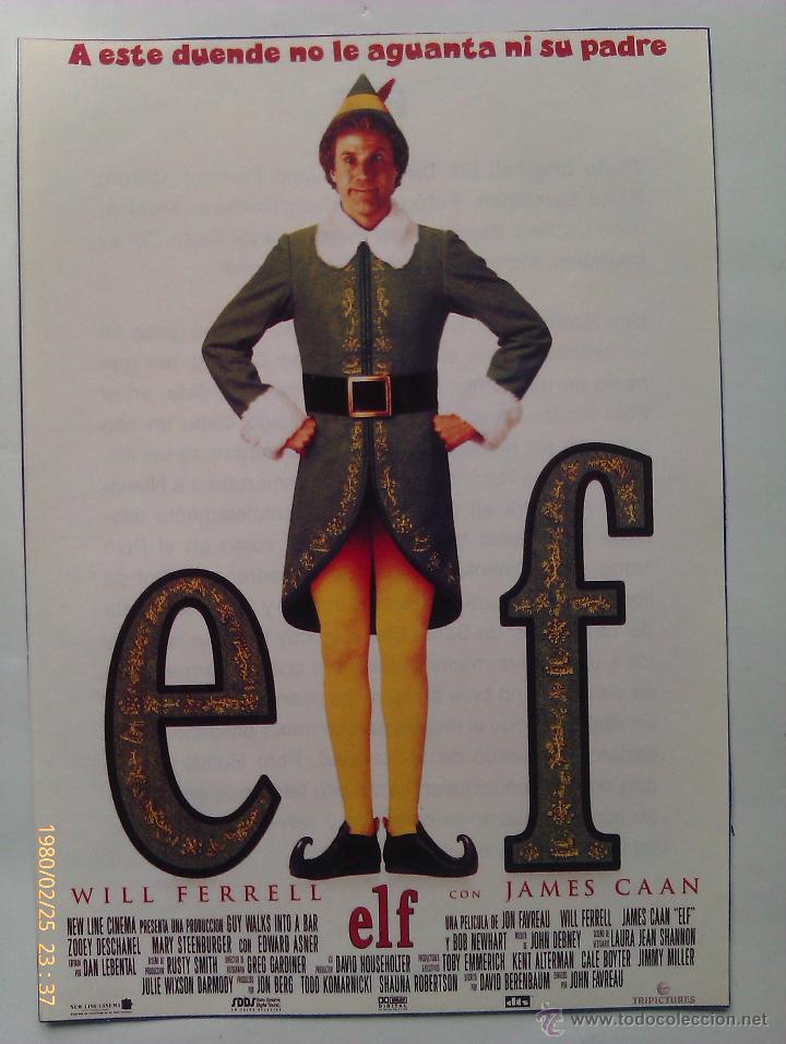 Kino: Folleto de Mano. Pel&iacute;cula Elf. Will Ferrell. James Caan. John Favreau