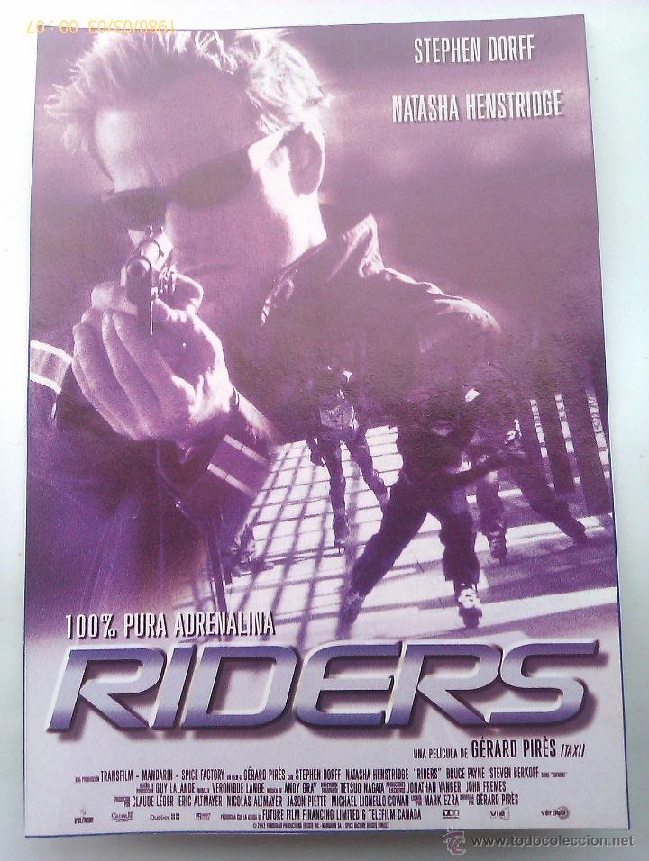 Kino: Folleto de Mano. Pel&iacute;cula Riders. Stephen Dorff. Natasha Henstridge. G&eacute;rard Pires