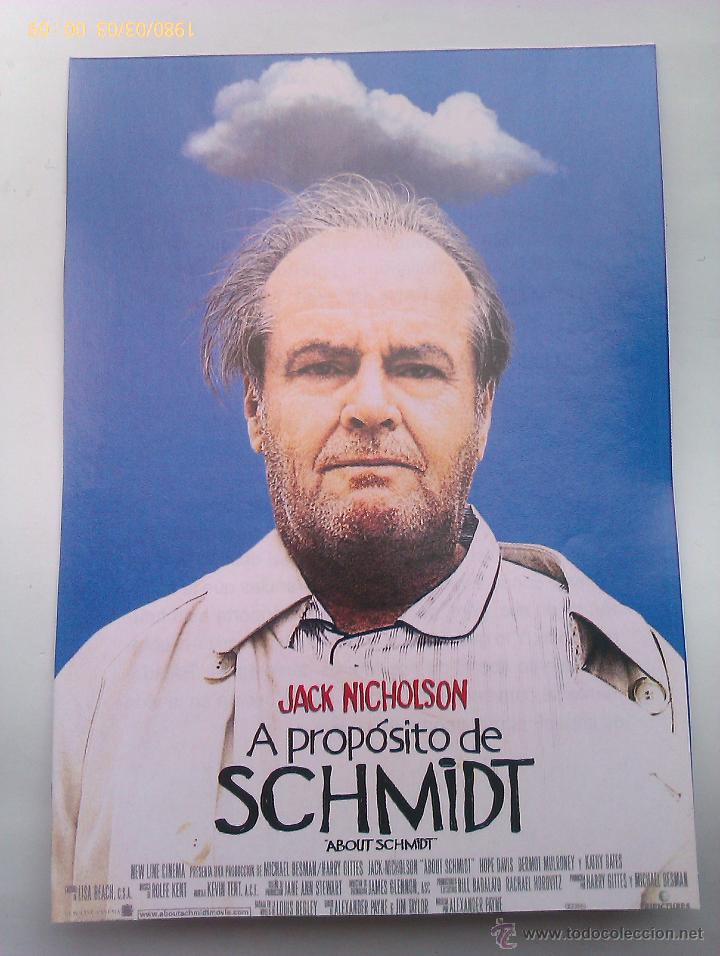 Kino: Folleto de Mano. Pel&iacute;cula A prop&oacute;sito de Schmidt. Jack Nicholson. Kathy Bates. Alexander Payne