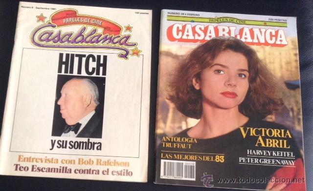 Cin&eacute;ma: lote revista papeles de cine casabanca numero 9 de 1981 y 38