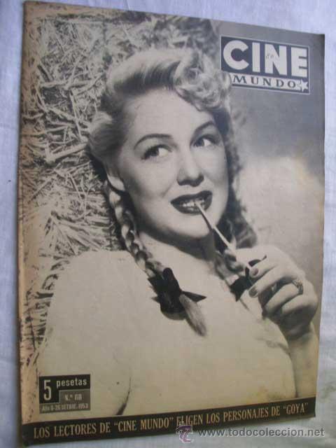 Cin&eacute;ma: CINE MUNDO, A&Ntilde;O 2, N&ordm; 80, 26 SEPTIEMBRE 1953. Betty Hutton.