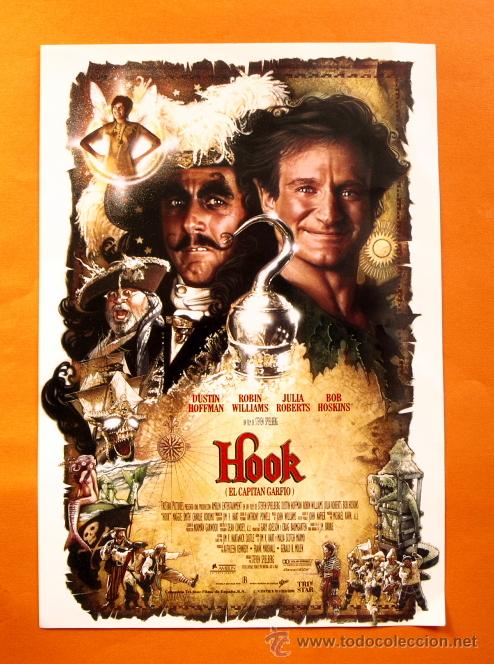 Kino: FOLLETO DE MANO - HOOK - ROBIN WILLIAMS, JULIA ROBERTS - UN FILM DE STEVEN SPIELBERG -