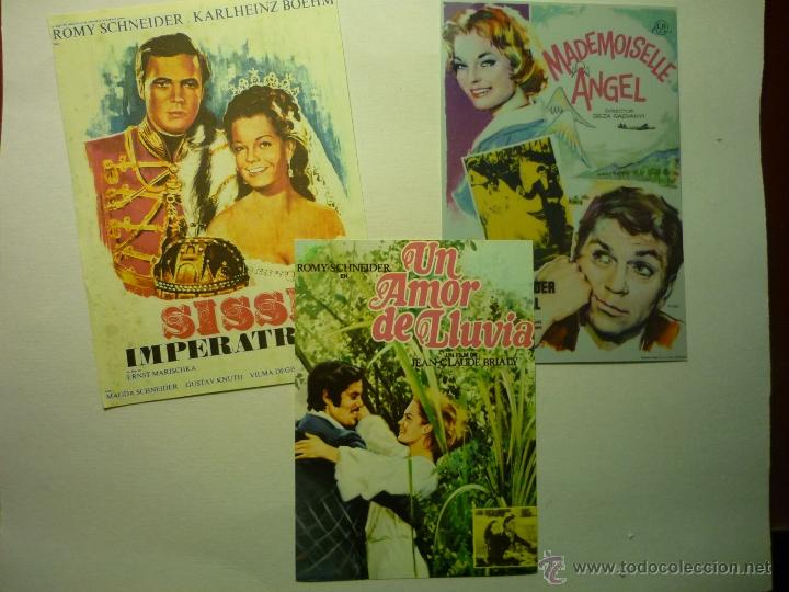 Cine: lote reproducciones papel y foto peliculas romy schneider