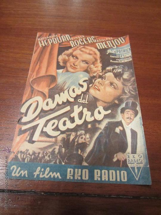 Cin&eacute;ma: DAMAS DEL TEATRO PROGRAMA SENCILLO GRANDE RKO KATHARINE HEPBURN GINGER ROGERS