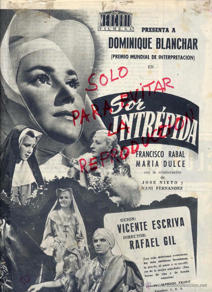 Kino: SOR INTREPIDA 1952 CINE PACO RABAL HOJA REVISTA