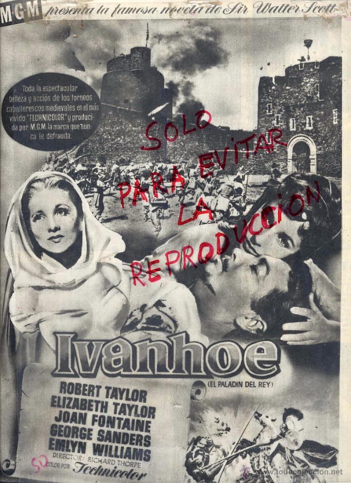 Kino: IVANHOE 1953 CINE  HOJA REVISTA