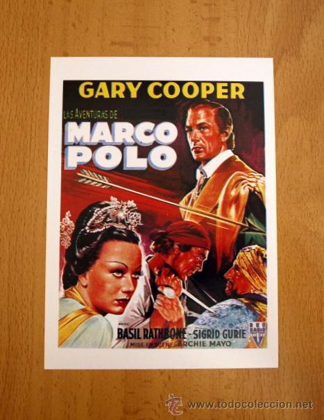 Cine: Las aventuras de Marco Polo - Gary Cooper - Programa NO ORIGINAL DE EPOCA