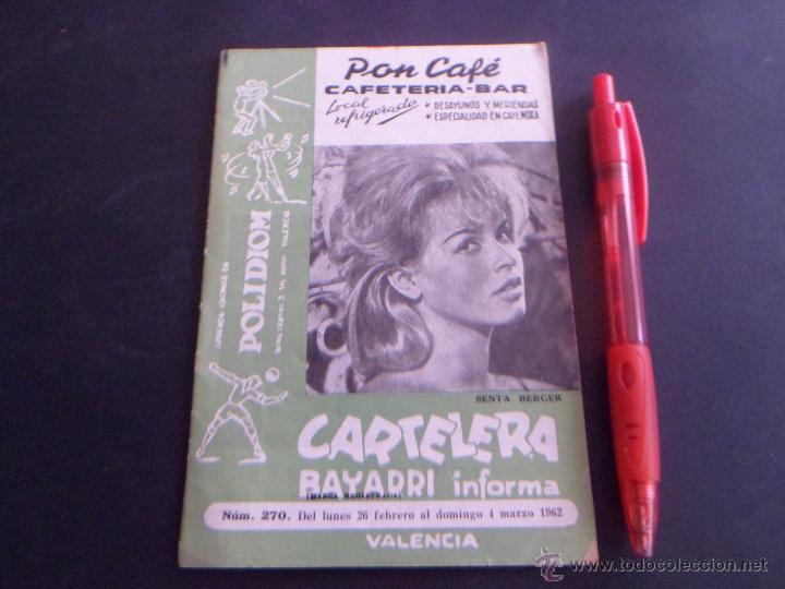 Cin&eacute;ma: Cartelera de cine Bayarri - SENTA BERGER - 1962 - RARA