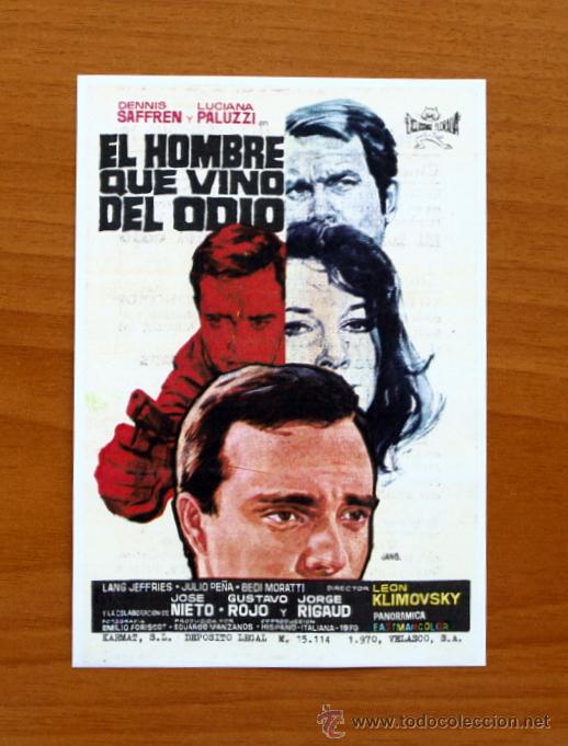 Kino: El hombre que vino del odio - Luciana Paluzzi, Dennis Safren, Julio Pe&ntilde;a, Jose Nieto, Jorge Rigaud